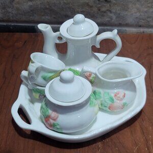 Vintage Miniature Porcelain Fruit Tea Set